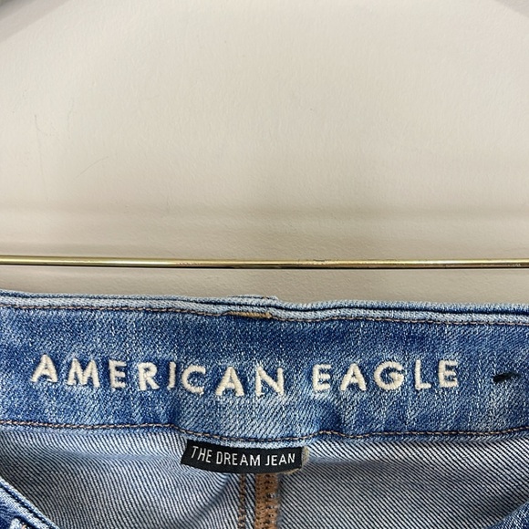 American Eagle The Dream Jean Curvy Super Hi-Rise Jegging Blue Light Wash 00 - Picture 7 of 12